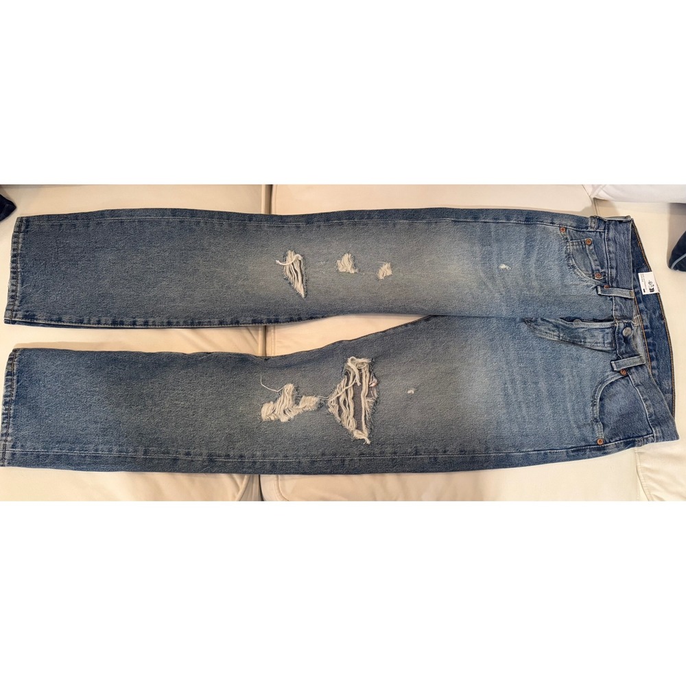 Levi's 501 Original Fit Distressed Blue Jeans Mens 30x32 Button Fly Denim